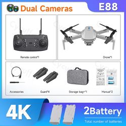 Sajygv Ny 1080 E88 Wifi FPV Drone Med 4K 2023P kamera Sammenleggbar Rc Quadcopter Leker Gaver til barn Turist Mini Importør 4K WH 2B 2C