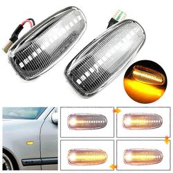 LED-dynaaminen sivumerkki, suuntavilkun merkkivalo, auton valo Peräkkäinen vilkku Mercedes BENZ W202 W210 W208 R170 Vito W638: lle Crystal white