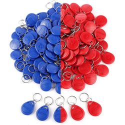 50kpl 125 khz henkilökortti RFID-avaimenperän kulunvalvonta-avain oven kulunvalvontajärjestelmään Tk4100 Y sininen punainen