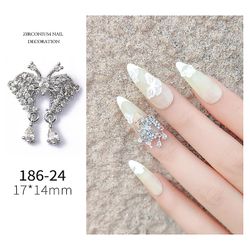 Manicure Zircon smykker søm kæde vedhæng med metal diamant 18624