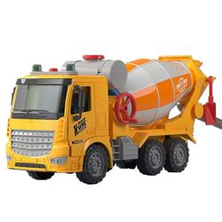 Lasten suuri sekoitin Inertia Lelu Auto Dumpperi Betoni Suunnittelu Ajoneuvo Sementtisäiliöalus Simulaatio Malli Auto Mixer Truck Yellow