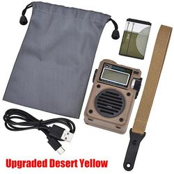 Zch Radio bærbar Fm/mw/sw/wb-modtager Bluetooth 5.0-højttaler Upgraded Desert