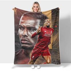 Virgil van Dijk Blanket 50" x40",heittää peitot flanelli nukkua kodikkaat kevyet erittäin pehmeät mikropeitot niin KDE36987 76x102cm 40x30in