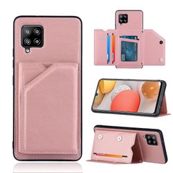 Gangxun Sag til Samsung Galaxy A42 5g Vintage Cuir Cover Læderetui Kofanger - Rose