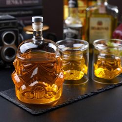 Star Wars Stormtrooper Glass Whisky Decanter - ainutlaatuinen lahja alkoholin ystäville - suuri tilavuus 750ml Valkoinen A