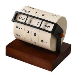 Puinen pyöräkalenteri - Kotitoimiston työpöydän koristeet päivämääränäytöllä Kuten