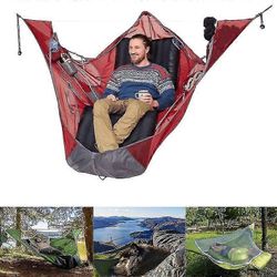 Ulkona litteä uni riippumattoTeltta Perhe ulkona Retkeily Riippumatto Repeämä anti-hyttysten vastainen makuupussi Itsehoitomatkavarusteet Black