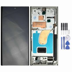 Wigento Samsung Galaxy S23 Ultra 5G -näytölle Täysi OLED LCD kehysyksiköllä Touch Varaosien korjaus hopea