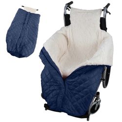 Pyörätuolin lämmin peitto vetoketjulla ulkokäyttöön, sininen, aikuisten koko, mukava kevyt materiaali vanhuksille