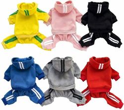 Witdreamer 4 ben Kæledyr Hundetøj Kat Hvalpefrakke Sport Hættetrøjer Varm sweater Jakke Tøj Gul XL