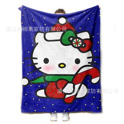 Christmas Sanrio Trykt tæppe Sød Kitty Cat Flannel Tæppe 1 Stil 2 75*100cm