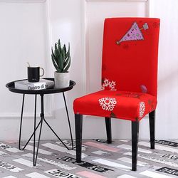 Liltop Xmas Slip Dining Chair Seat Cover Jule banket fest indretning Jule snefnug 6 PCS