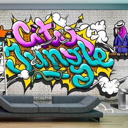 IlyDecor Carta da parati graffiti gadekunst - Papagallo rosa 350x245