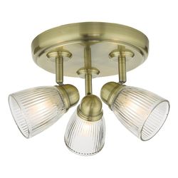 Dar Lighting Cedric Spotlight Spotlight Antik MessingGlas IP44, 3x G9