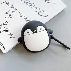 Linkrunning Airpods Sag, Super Cute Creative Tpu silikone Cover Trådløs Øretelefon beskyttende hud til Apple Airpods 1&2+krog (2 stk)