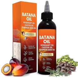 Batana Oil for Hair Growth, 4-in-1 puhdas ja puhdistamaton honduraslainen öljy, jossa on rosmariinia, castoria, kurpitsansiemenöljyä, ravitsee, vah...