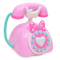 Dekorative telefoner, baby Play Phone Leker Tidlig pedagogisk tospråklig musikk fargerike lys Telefon Barn Rollespill Leker rosa