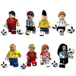8kpl / setti Super Star -minihahmot Lelujalkapalloilijan rakennuspalikat Shytmv