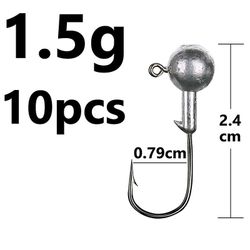 Unbrand 1g 2g 3g 4g 5g 10g 20g 22g 25g 28g Crank Jig Head Hook Hook Head Jig Lure Hard Bait Soft Worm Jig Krog til fiskeri 1.5g