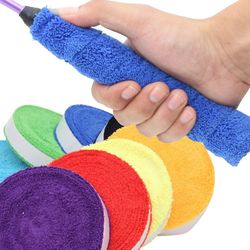 Tennis Grips 10m bomuld håndklæde Anti-skid Sweat Grip Absorberet Wraps Badminton ketcher Overgrip Fiskeri Skidproof Sweat Band Blå