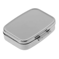 5.6x4.2cm suorakulmio ruostumattomasta teräksestä valmistettu pillerikotelo - mini pillerin järjestäjän pidike, hopea