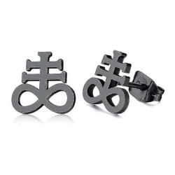 Viewleaf Cross Leviathan Punk Korvakorut Naisille Ruostumaton teräs Stud E 293 musta