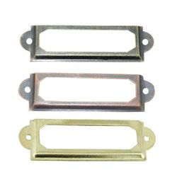 50x tiedostonimikorttipidike kaappi laatikkolaatikko koteloon Etikettietikettipidike metallitarrakehys kahva solki vihreä pronssi