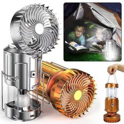 Aurinkoenergialla toimiva retkeilytuuletin LED-valolla, taitettava kannettava lyhty, hätäpuhelinlaturi ulkoiluun ja sähkökatkoihin Hopea