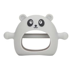 Baby Hand Teether Toy Soft Silicone Cleanable Undgå at tabe Wearable Wrist Teething Chew Toy Grå