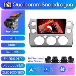 Scitoo Qualcomm Snapdragon bilradio multimedievideoafspiller til Toyota Fj Cruiser J15 2006 - 2020 Hovedenhed Bluetooth DSP nr. 2din DVD 8-256-360-...