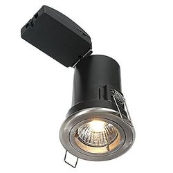 Saxby Lighting (Poole) Shieldplus Brand Bedømt 1 lys forsænket Downlight Satin Nickel Plate, GU10