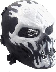 Airsoft kraniemaske med pc-linser Taktisk beskyttelse Cosplay ansigtsmasker