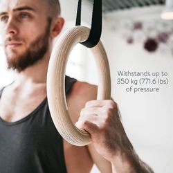 Puiset voimistelurenkaat, mukaan lukien ripustushihnat - 2-6 metrin pituinen sarja - säädettävät voimistelurenkaat - kotiurheiluun ja kuntoharjoitt...