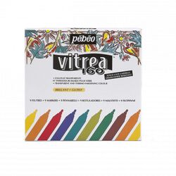Pebeo Vitrea 160 lasimaalitussisarja, 9 väriä, kiiltävä 1.2mm