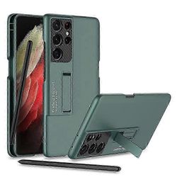 Samsung Galaxy S21 Ultra 5G GKK erittäin ohut iskunkestävä puhelinkotelo pidikkeellä ja kynäpaikoilla ja kynäkynällä hwyNO.373