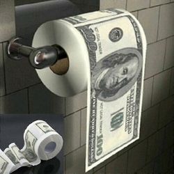Hauska luova dollari bill painettu wc paperi WC-paperi wc rulla uutuus gag lahjakudos