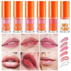 Unbrand Ammattimainen meikki Duck Plump Lip Plumping Gloss, 6kpl High Pigment huulikiilto, täyteläinen huulikiilto, vegaaninen kaava 6 kpl