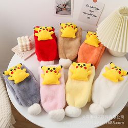 Børn Winter fortykket Varm Pikachu Imitation Rex Rabbit Fur Plys Bib for mænd og kvinder Babyer rød