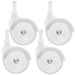 4kpl yleiskäyttöisiä vaihtopyöriä kävelijöille Pyörät Baby Trend -rattaille ja kävelijöille Valkoinen 9.00X6.00X4.20CM