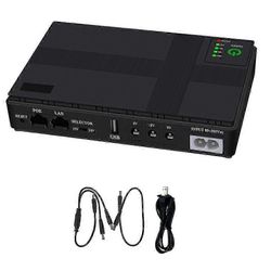 UPS Akun varmuuskopiointi 10400mAh litiumakku LED-valokaiuttimen WiFi-reitittimelle Musta US