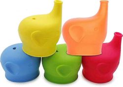 5kpl silikoniset nokkamukin kannet ihana norsun muotoilu roiskesuojattu silikoni lasten kannet