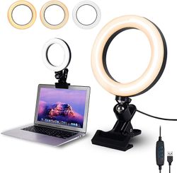 Barsinfi Video Konference Belysning, 6,3-tommer Selfie Ring Light