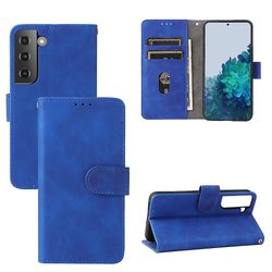 Etui til Samsung Galaxy S22 Cover Premium læder med kortholder Flip Folio magnetisk etui etui - sort Blå
