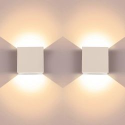 2 kpl 6W LED-seinävalaisimet, 3000k lämmin valkoinen moderni alumiininen ylä- ja alaseinävalaisin, sopii olohuoneeseen, makuuhuoneeseen, eteiseen, ...