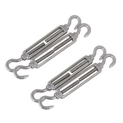 4Pcs rustfrit stål m6 krog til krog europæisk type turnbuckle sølv