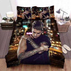 v24 Lakanat Justin Bieber ja hänen tatuointinsa Kuva Sängynpäällinen Levite Pussilakana Vuodevaatteet Setti 3-osainen vuodevaatteet Setti (1 pussil...