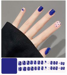 Bærbar negle patch aftagelig blød negle patch gelé lim færdig søm patch wearable nail patch Klein blå