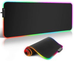 RGB Pad, Gaming Lar Xxl Gamer Pad med 12 ing tilstande, overflade, høj, skridsikker gummi base led pad til pc