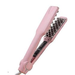 Fluffy Hair Curler Volumizing Hair Iron Glattejern Keramisk Hair Crimper Pink EU Plug