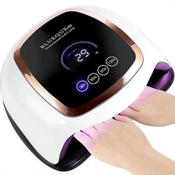 Jying Uv Led Lamp For Nails Tørretumbler Manicure Nail Lamp 4 Mode Med Motion Sensing Lcd Display Touch Switch Hærdning Poly Nail Gel Polish US Plug
